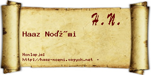 Haaz Noémi névjegykártya